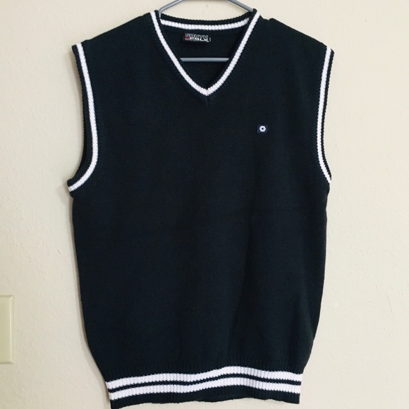 long black sleeveless sweater vest